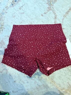 Lululemon heart Valentine  High-Waist Maroon Stretch Shorts